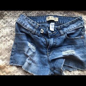 Guess distressed jean shorts